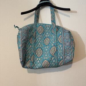 Vera Bradley Tote Bag Womens Large Paisley Quilted Shoulder Travel Purse Handbag